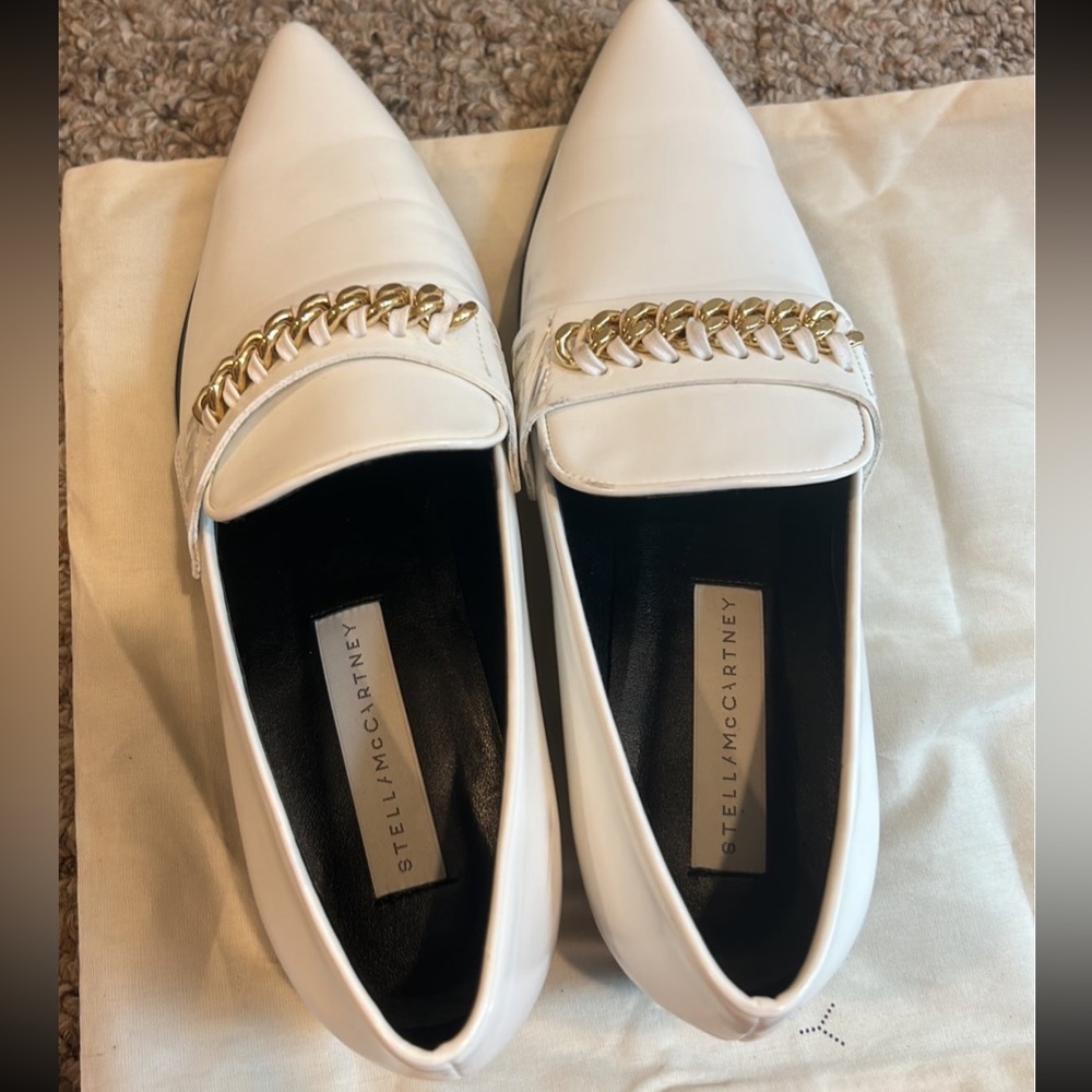 Stella McCartney leather loafers white 38